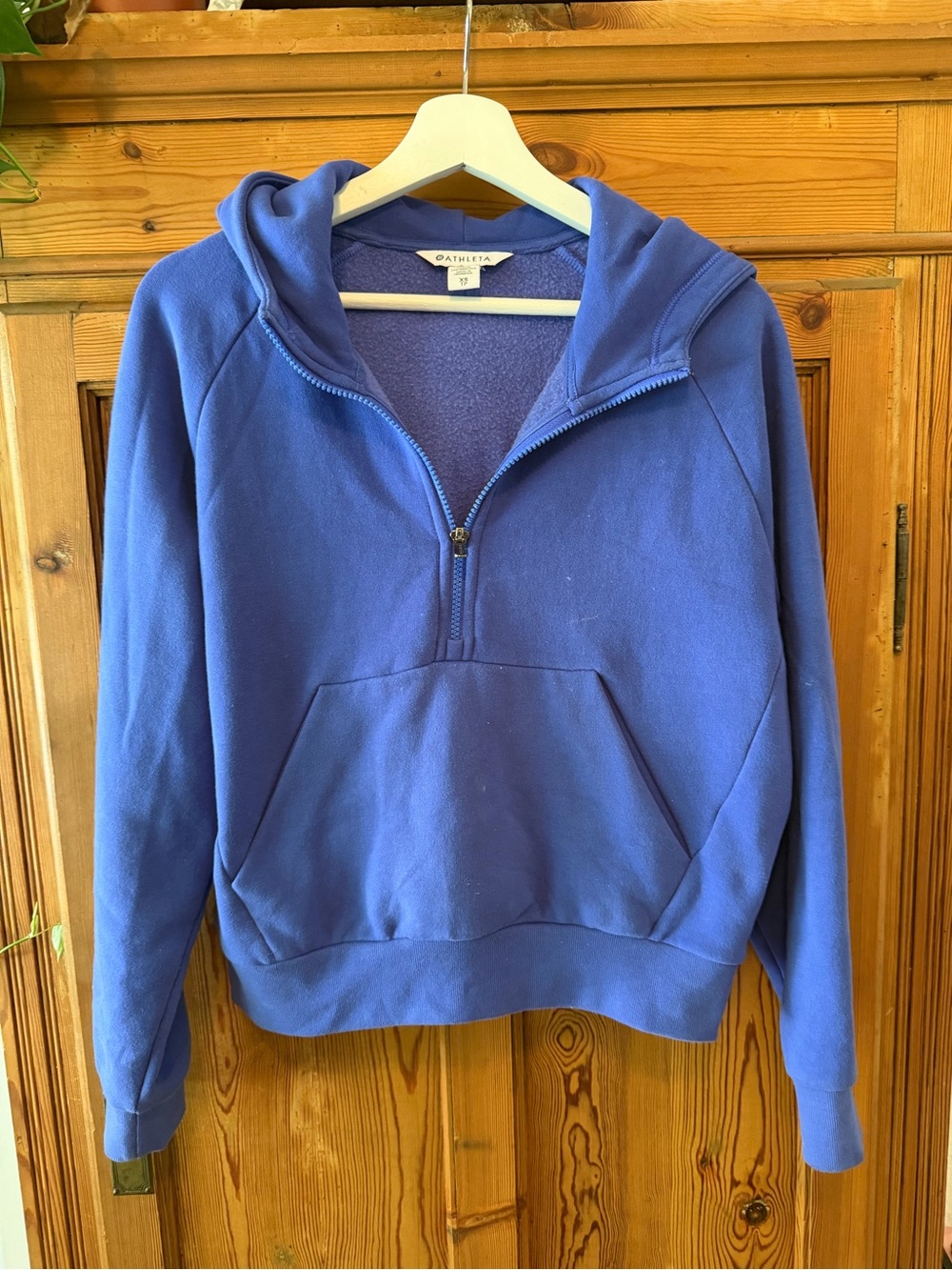 Athleta women Royal Blue Half-Zip Hoodie Sweatshirt